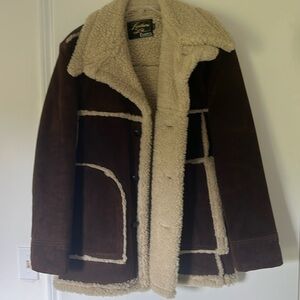 Vintage 1970’s Leather Sherpa lined coat